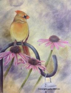 Madame Cardinal and Coneflowers CP e-Packet